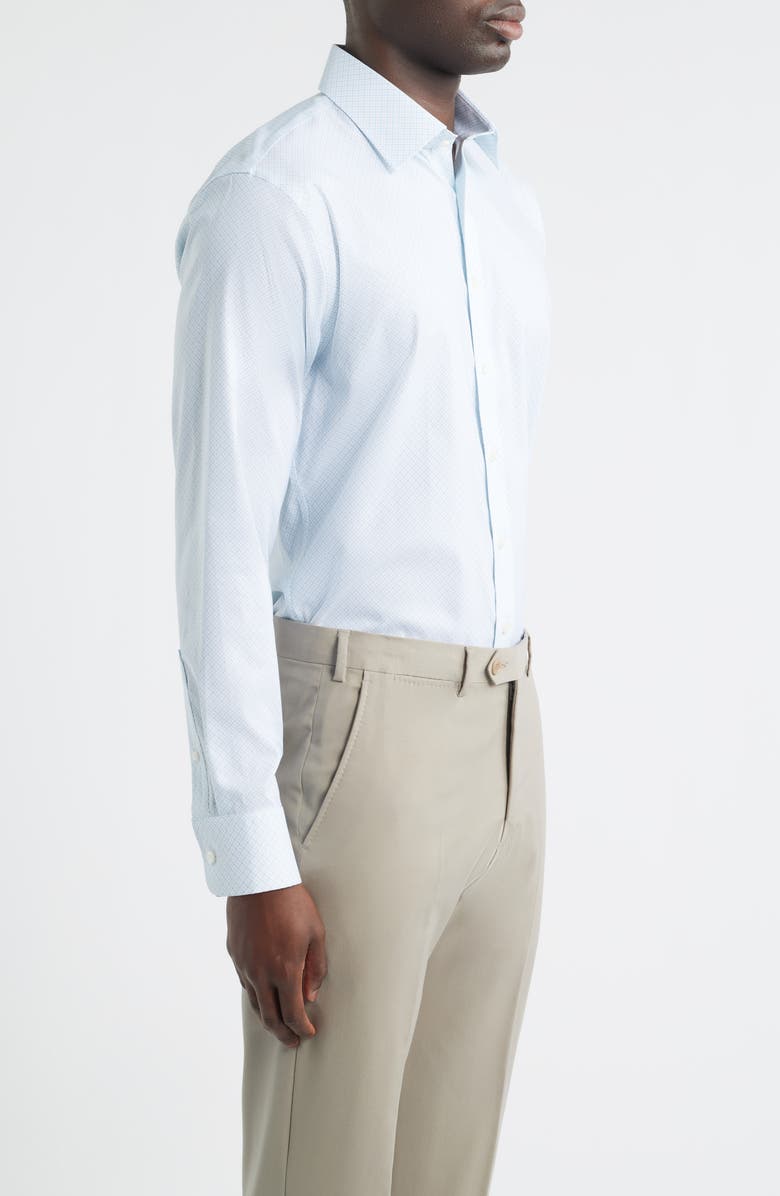 Nordstrom Trim Fit Premium Performance Dress Shirt, Alternate, color, Blue Sedalia Geo