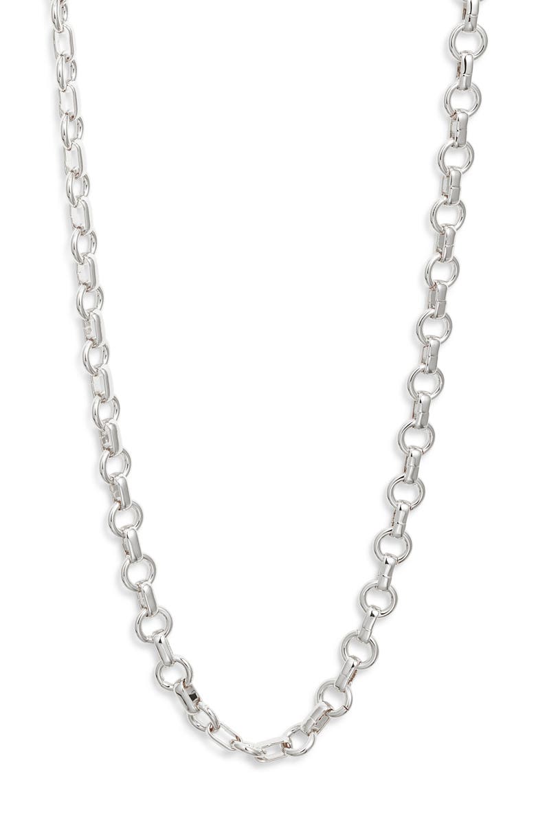 Nordstrom Dainty Rolo Link Chain Necklace, Main, color, Sterling Silver Plated