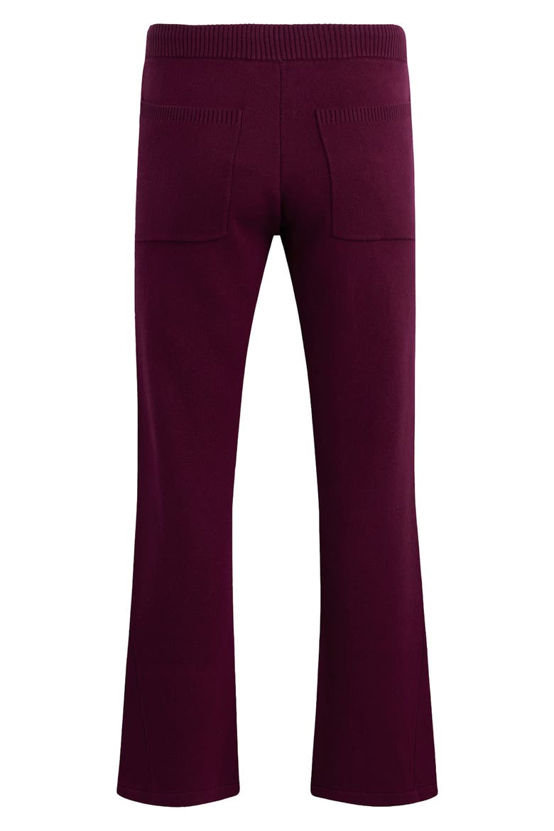 Cotton & Cashmere Double Knit Kick Flare Pants, Alternate, color, BORDEAUX