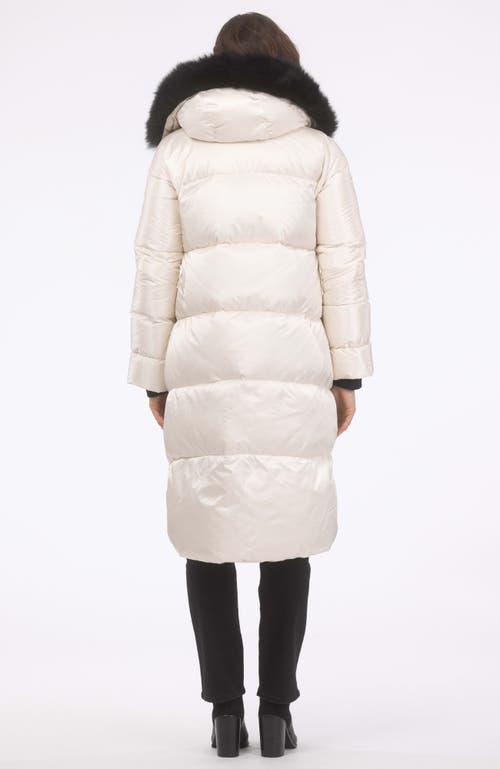 Gorski Apres-ski Long Coat With Detachable Trim In White