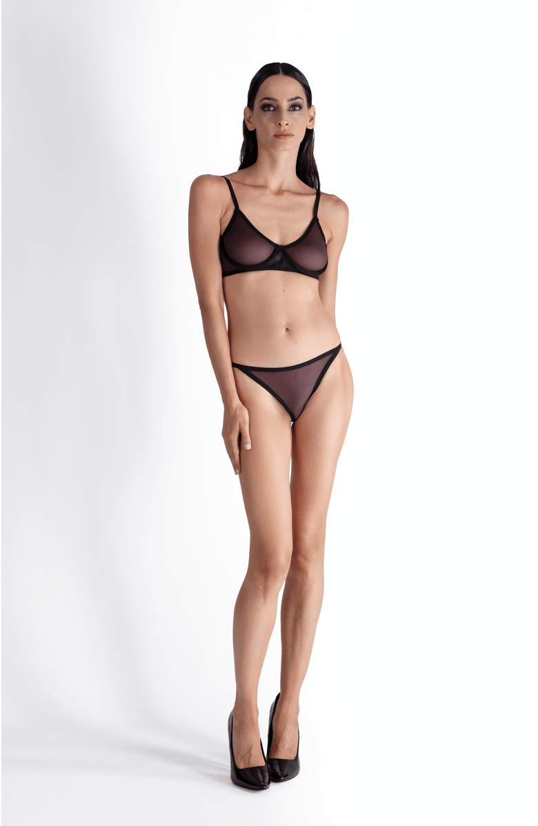 LECHERY<sup>®</sup> Lustrous Sheer Full Coverage Underwire Bra, Alternate, color, Black