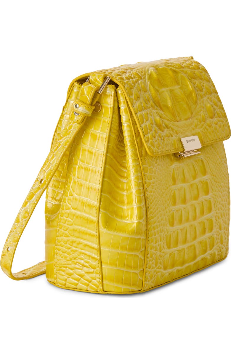 Brahmin Margo Croc Embossed Leather Crossbody Bag, Alternate, color, Vivid Yellow