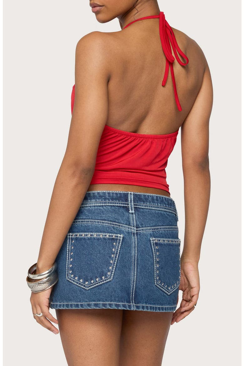 Sania Grommet Cutout Halter Top, Alternate, color, RED