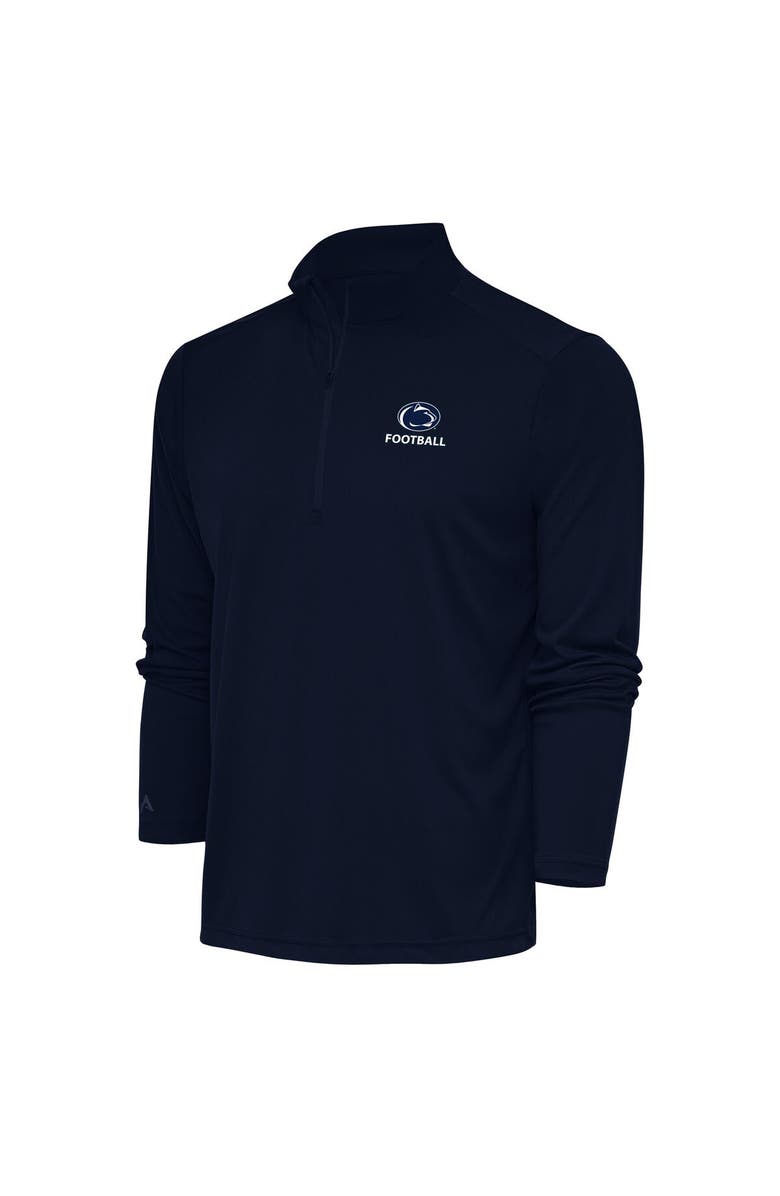 ANTIGUA Men's Antigua Navy Penn State Nittany Lions Football Tribute Quarter-Zip Pullover Top, Main, color,