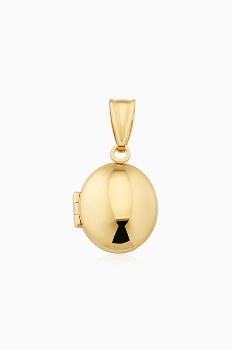 14K Yellow Gold Lock It Up Oval Locket