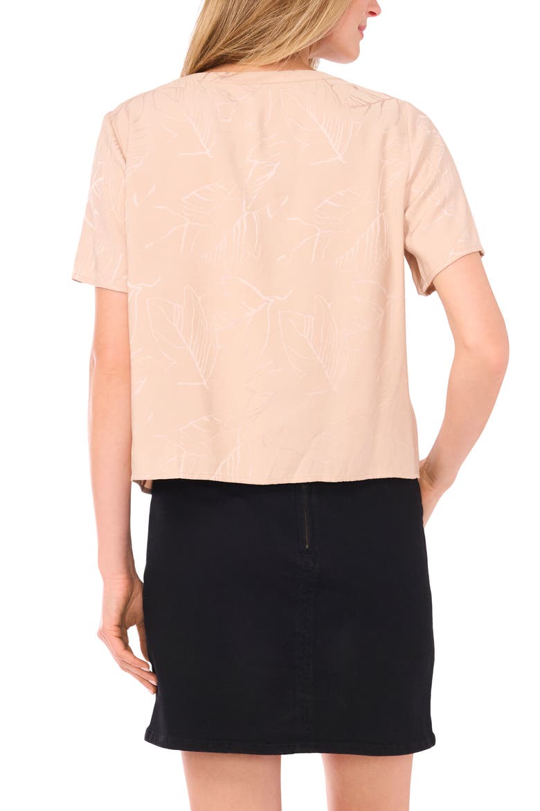 Jacquard Short Sleeve Top, Alternate, color, NATURAL