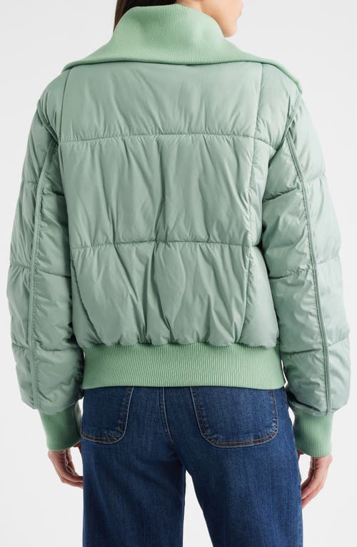 Bernardo Knit Collar Crop Puffer Jacket