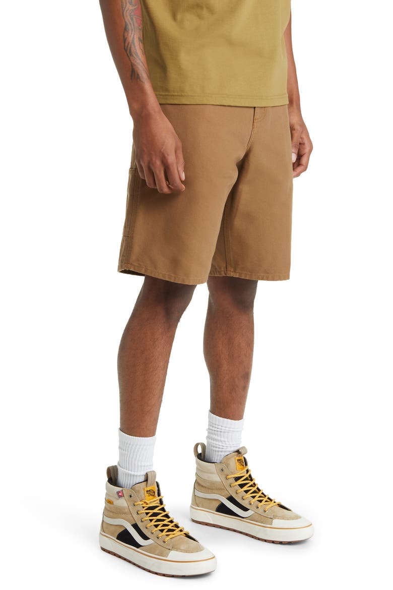 Organic Cotton Canvas Carpenter Shorts, Alternate, color, HAMILTON BROWN