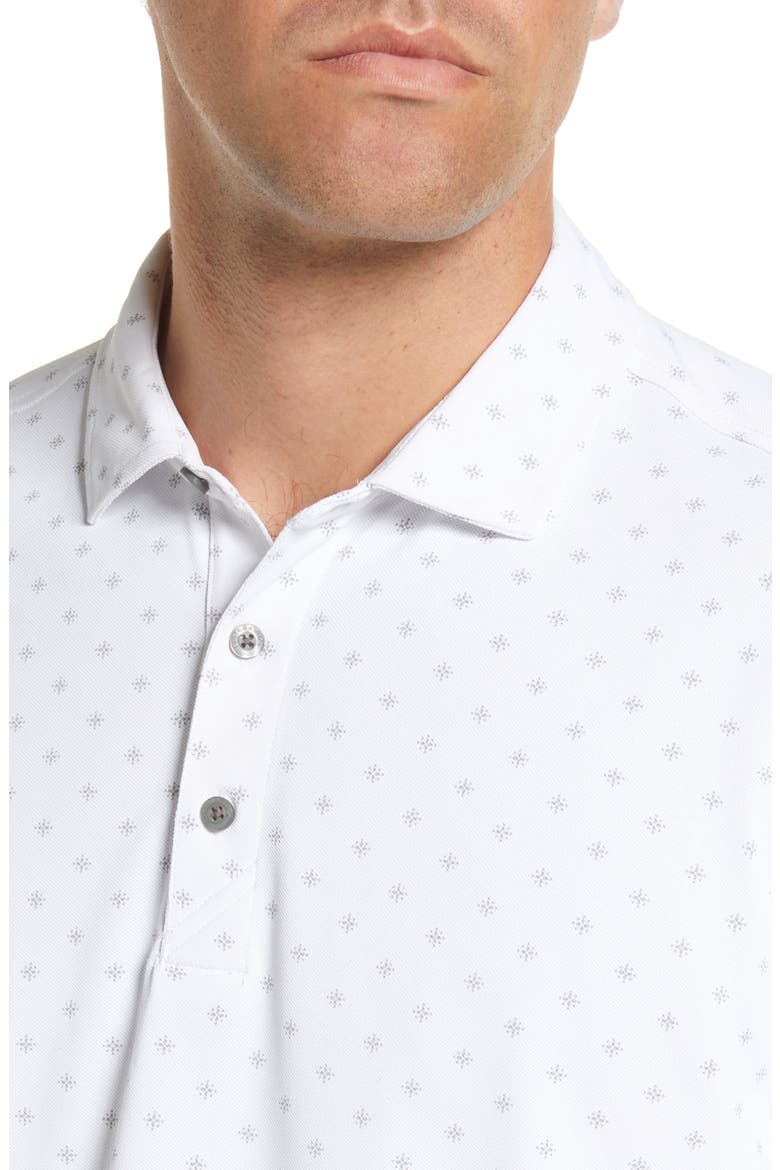 Virtue Piqué Tile Print Polo, Alternate, color, WHITE