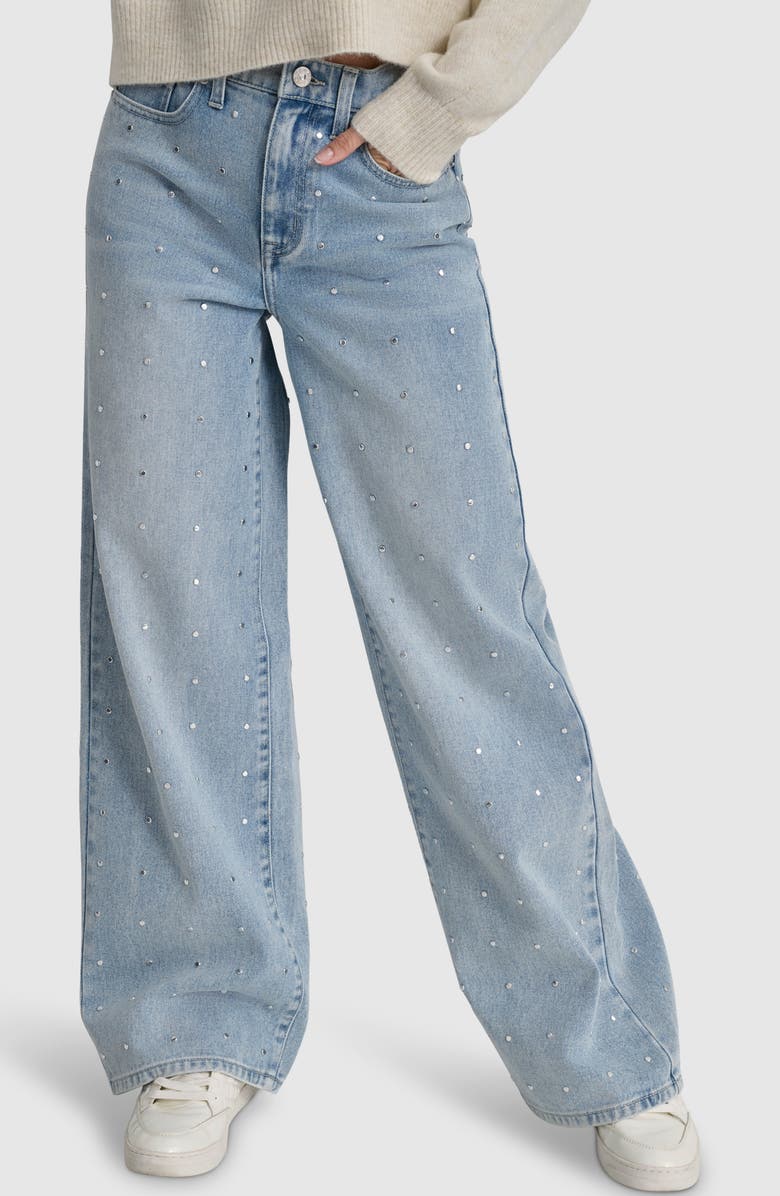 DKNY Jeans Studded High Waist Wide Leg Jeans | Nordstromrack