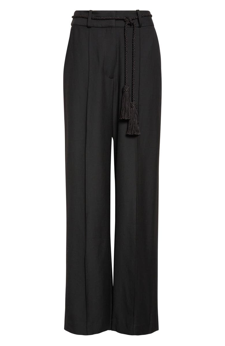 POSSE Elspeth Pleat Front Wool Pants, Alternate, color, Black