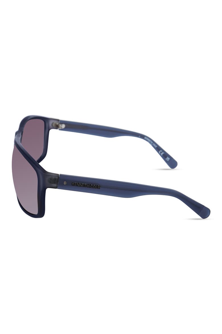 66mm Rectangle Sunglasses, Alternate, color, MATTE BLUE / GRADIENT SMOKE