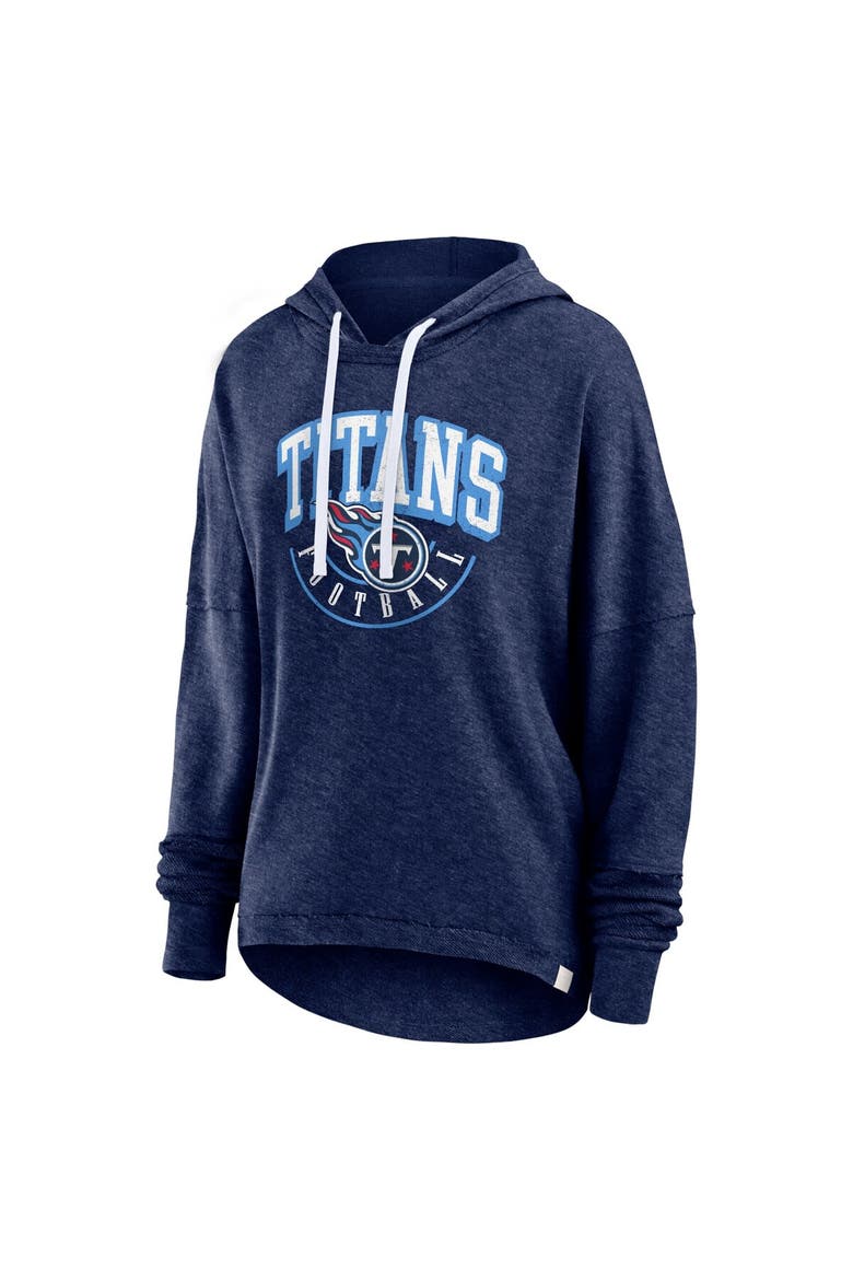 Women's Fanatics Branded Navy Tennessee Titans Lightewight Modest Crop Lounge Helmet Arch Pullover Hoodie, Alternate, color, Navy
