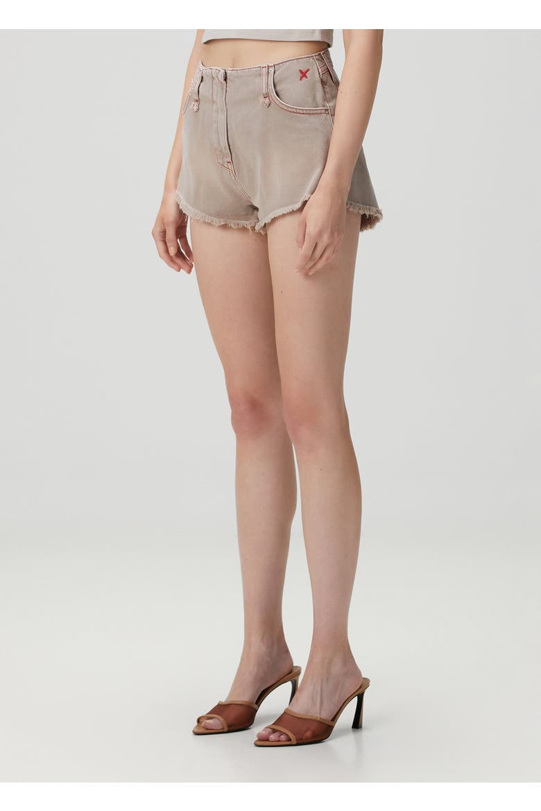 Pure Cotton Faded Super Mini Short, Alternate, color, BEIGE