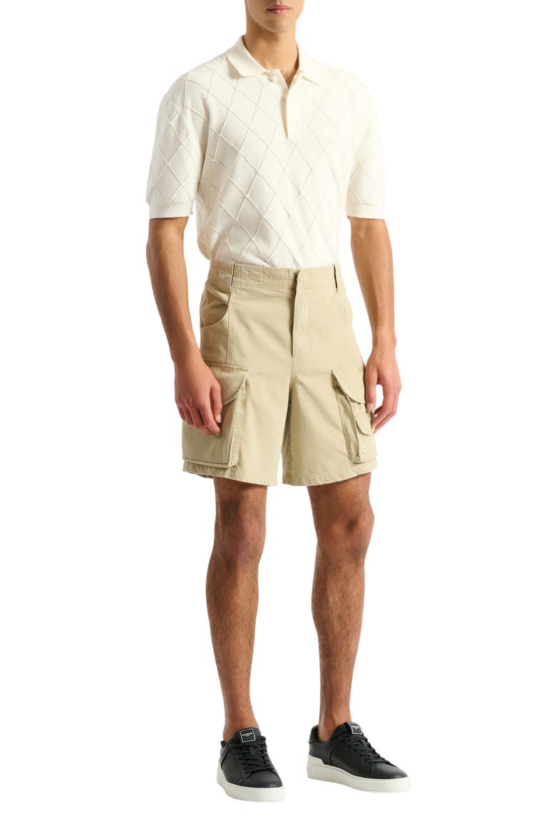 Cotton cargo Bermuda shorts, Main, color, beige