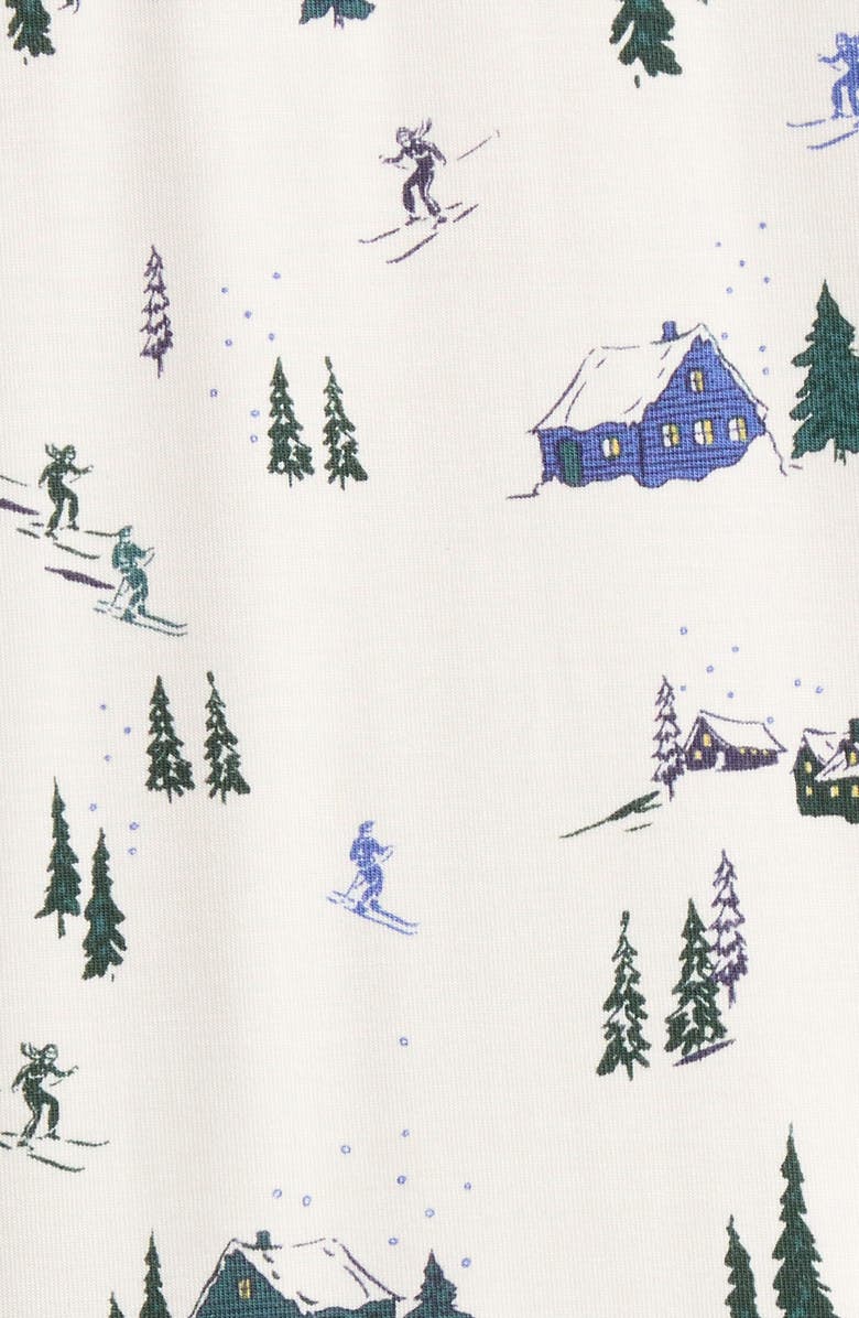 Eberjey Gisele Printed Long Pajamas, Alternate, color, Ski Chalet Ivory/ Pin