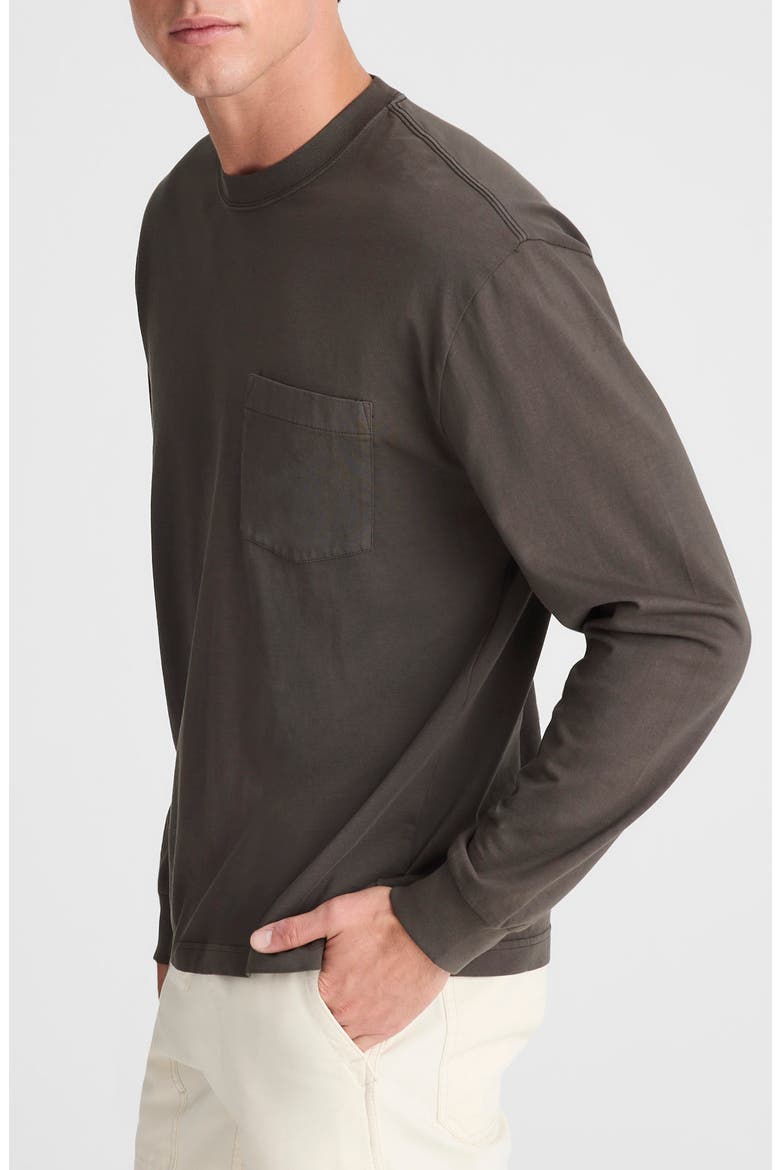 The Vintage Long Sleeve Pocket T-Shirt, Alternate, color, ALMOST BLACK