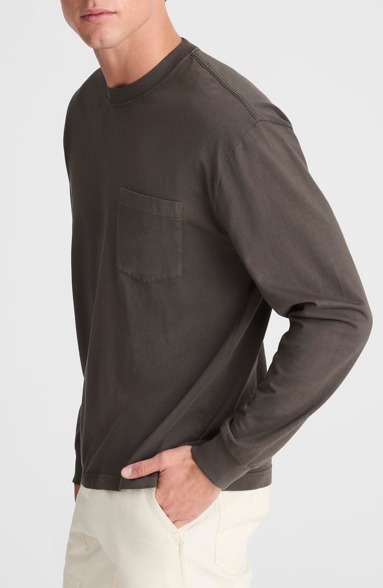 Madewell The Vintage Long Sleeve Pocket T-Shirt, Alternate, color, Almost Black