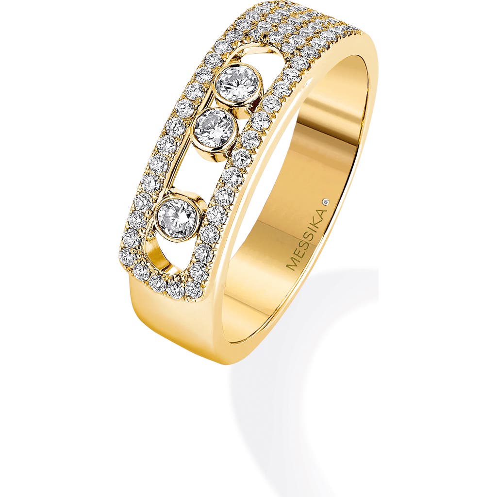 Messika Move Noa Pavé Diamond Band Ring In Yellow Gold
