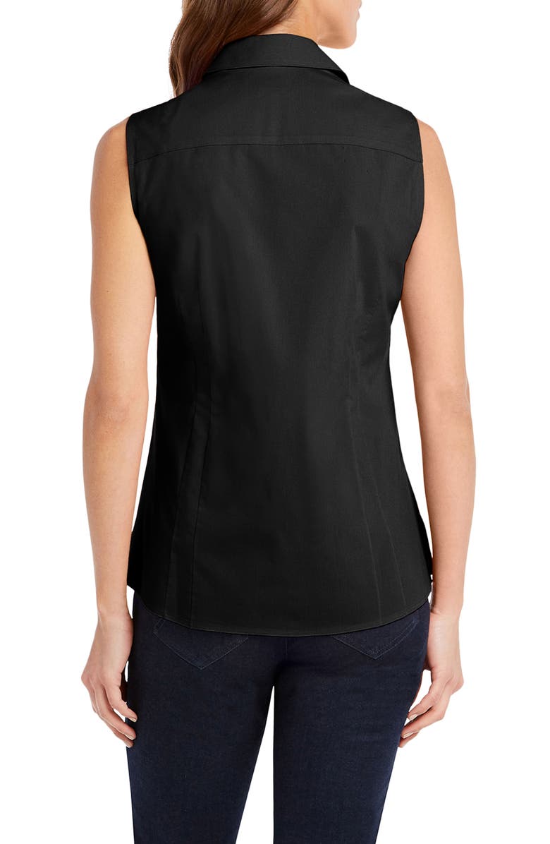 Foxcroft Taylor Non-Iron Sleeveless Shirt, Alternate, color, Black
