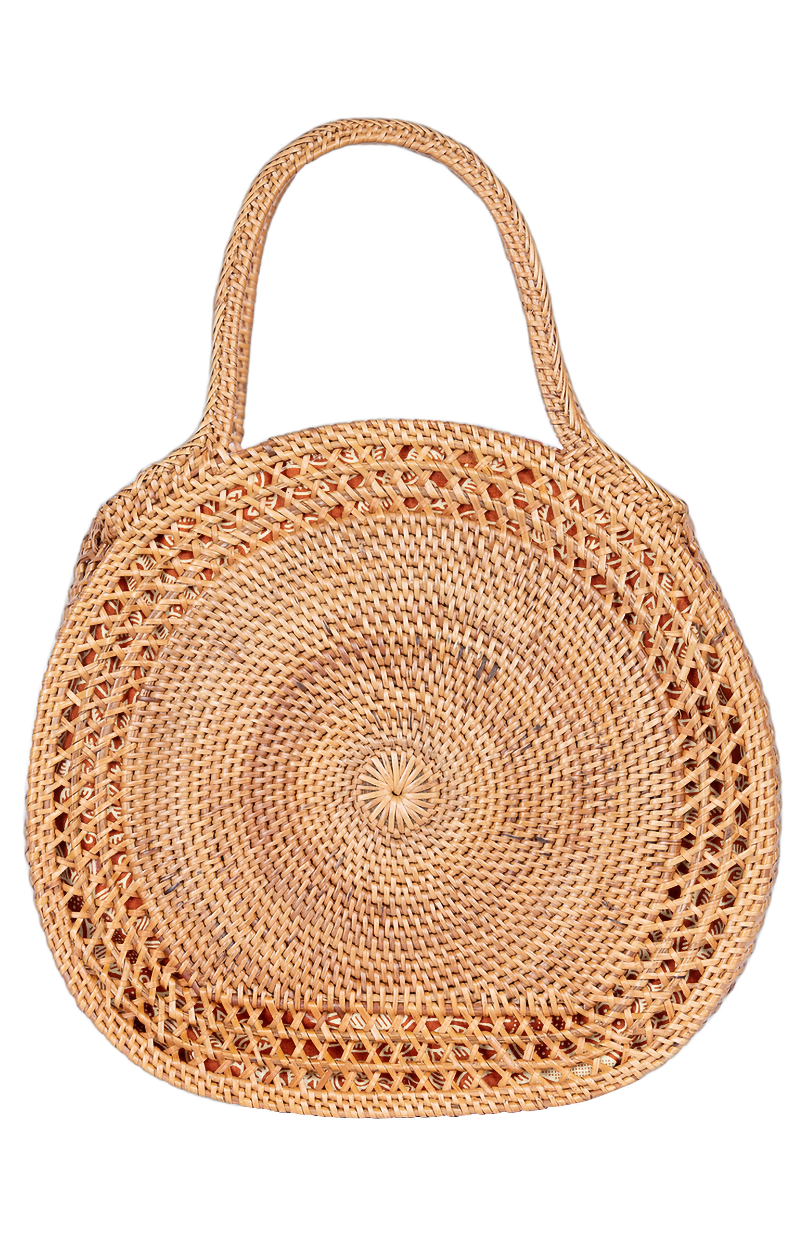 Sidney Rattan Satchel, Alternate, color, NATURAL