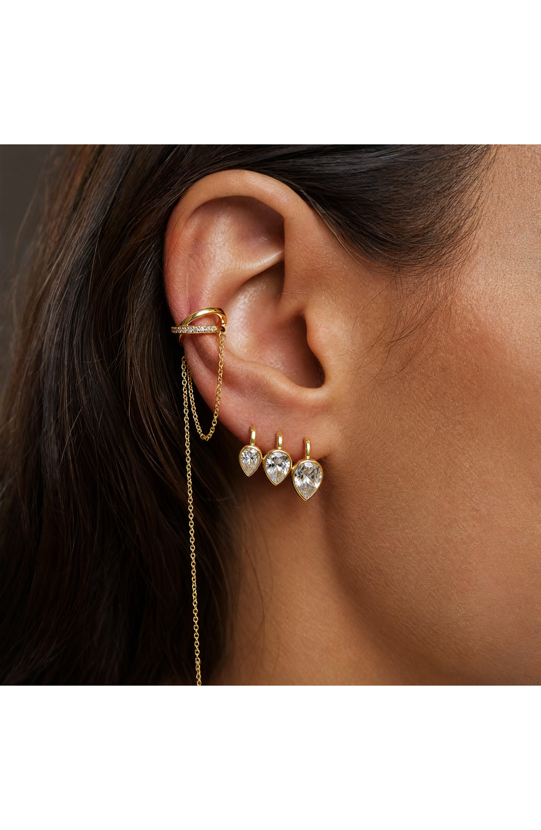 BY ADINA EDEN Faceted Teardrop Huggie Earring, Alternate, color, Gold - Large