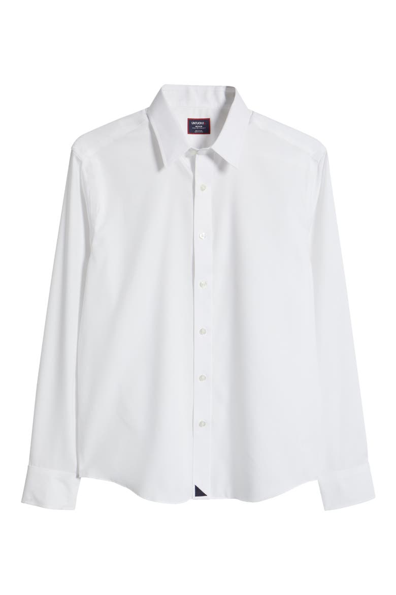 Las Cases Wrinkle Resistant Button-Up Shirt, Alternate, color, WHITE