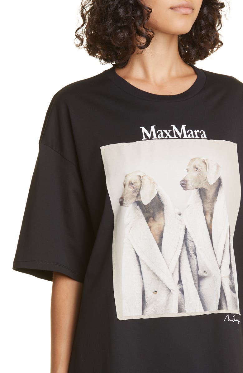 Max Mara Teddy Ten Oversize Cotton Graphic T-Shirt, Alternate, color,