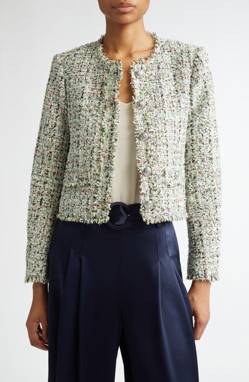 Cinq À Sept Anya Christie Metallic Tweed Jacket In Green