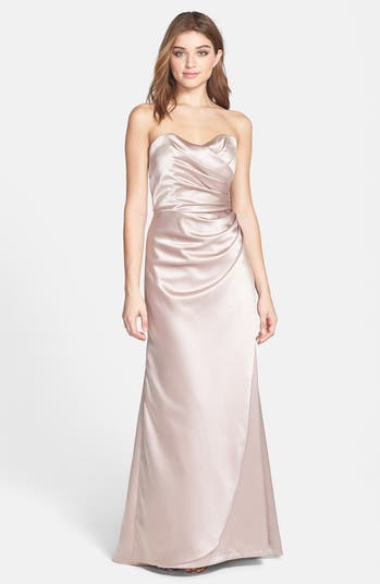 Dessy Collection Strapless Matte Satin Trumpet Dress | Nordstrom