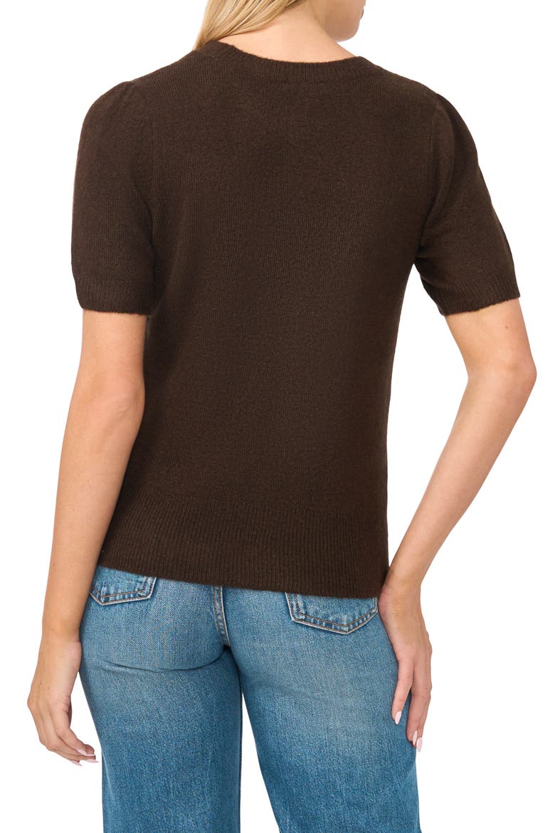 Short Puff Sleeve Sweater, Alternate, color, CHOCOLATE