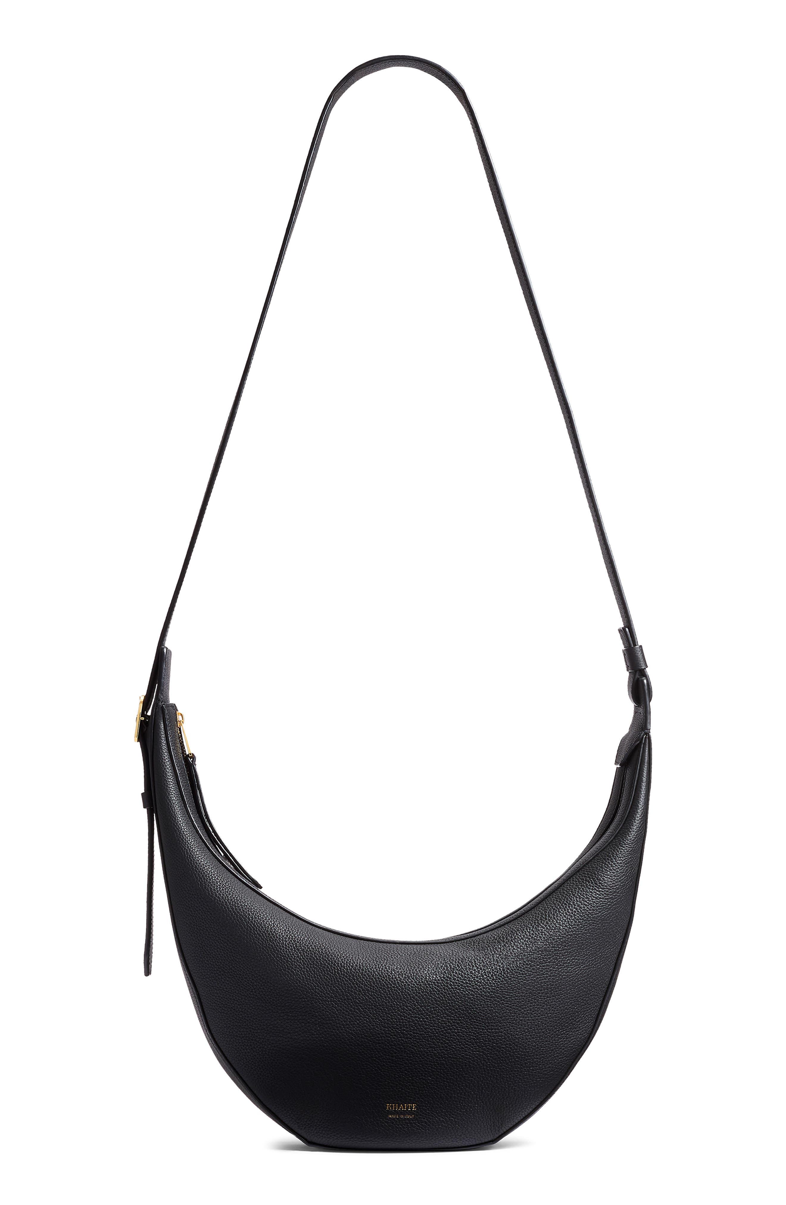 Khaite Small Augustina Suede Hobo Bag, Main, color, Black