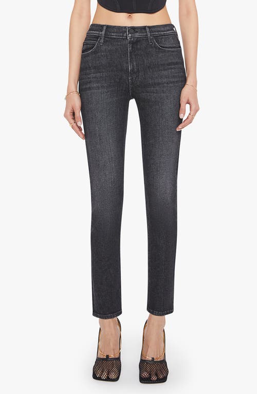 Mother The Rambler Zip Heel High-rise Straight-leg Jeans In Black