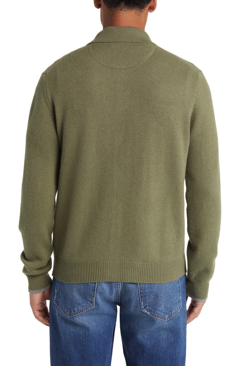 Merino Wool & Cashmere Cardigan, Alternate, color, OLIVE GREEN