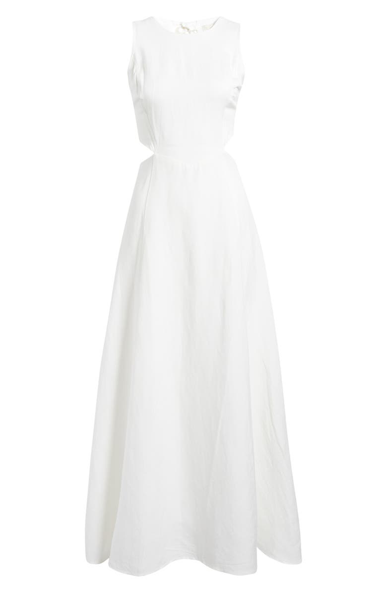 BOAMAR Bessie Linen Blend Cover-Up Maxi Dress, Alternate, color, Marfil