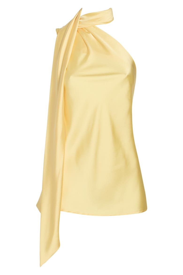 Scarf Detail One Shoulder Top, Alternate, color, BUTTER