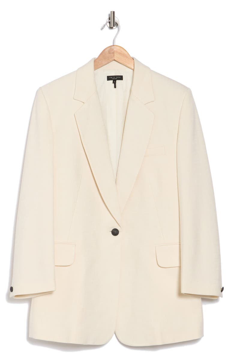 rag & bone Suzanne Longline Blazer, Alternate, color, Ivory
