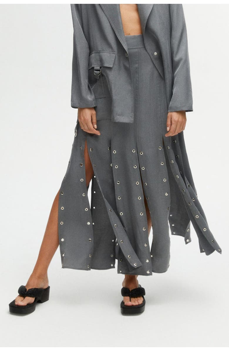 Nocturne Long Eyelet Skirt with Slits, Main, color, 