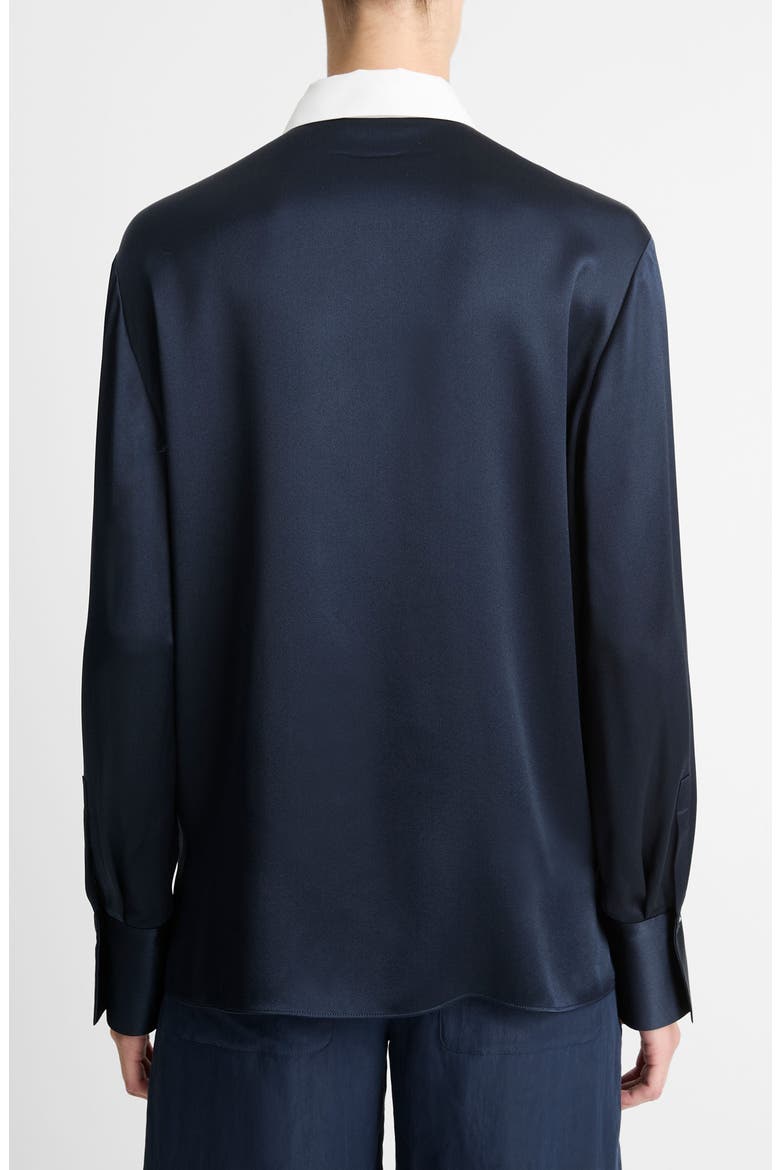 Silk Satin Rugby Shirt, Alternate, color, COASTAL