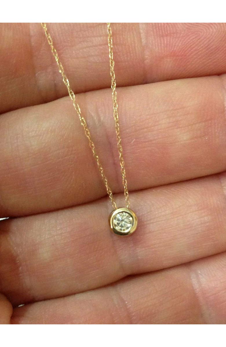 Bliss Diamond 14K Gold 1/4ct Round Lab Grown Diamond Solitaire Bezel Pendant, Alternate, color, 