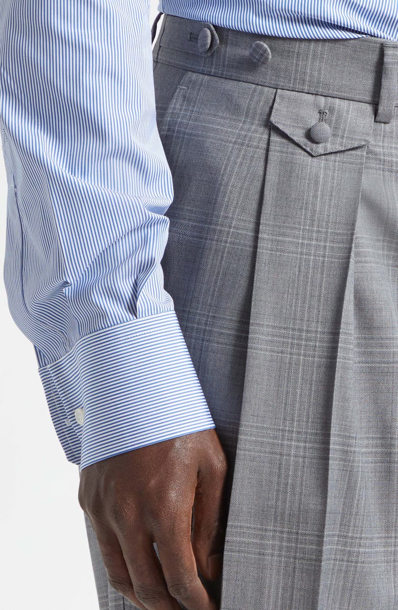 Dolce&Gabbana Cavallo Pleated Plaid Virgin Wool Pants, Alternate, color, Quadri-Check-Tartan