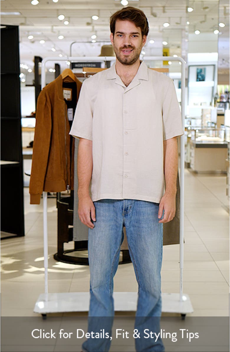 Regular Fit Linen & Viscose Camp Shirt, sales video thumbnail