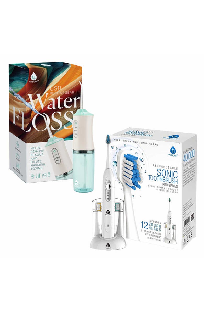 PURSONIC Rechargeable Toothbrush & Water Flosser Duo, Main, color, Multicolor