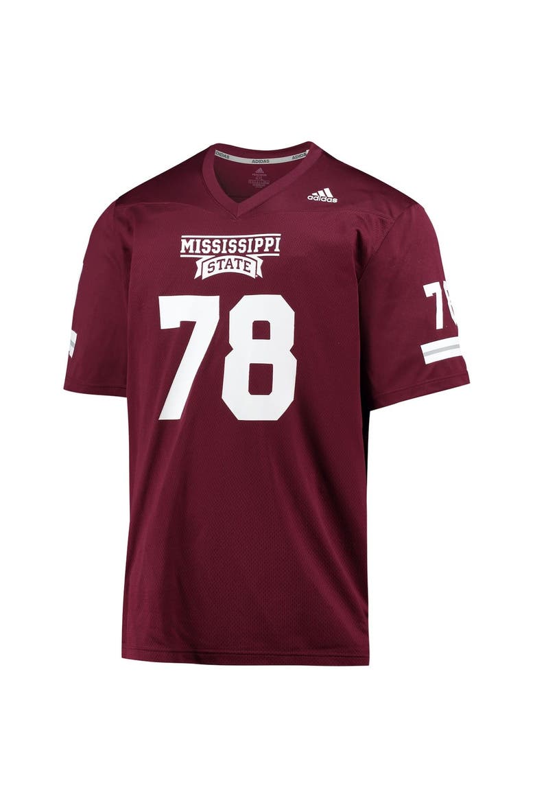 Men's adidas #78 Maroon Mississippi State Bulldogs Team Premier Football Jersey, Alternate, color, Maroon