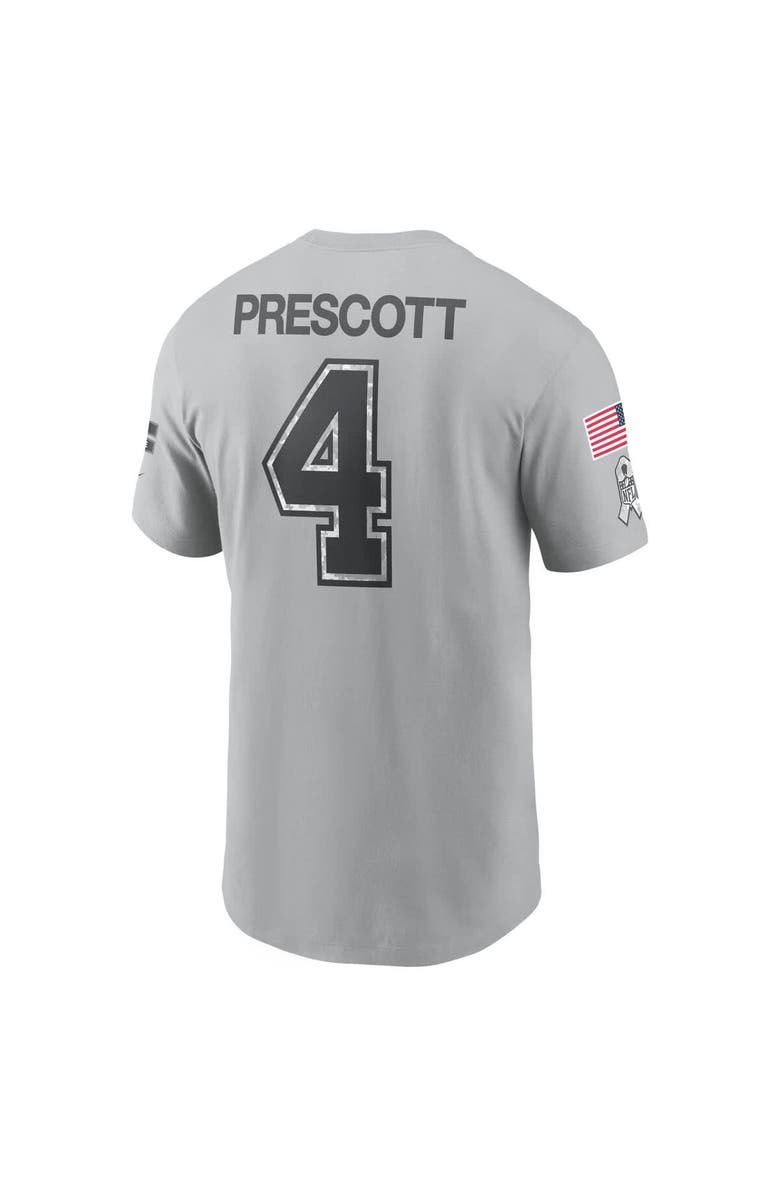 Nike Men's Nike Dak Prescott Gray Dallas Cowboys 2024 Salute To Service Name & Number T-Shirt, Alternate, color, 