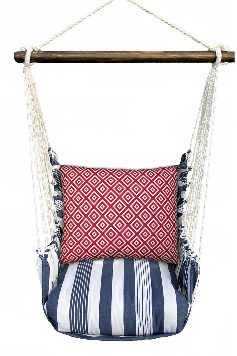 Marina Stripe Swing Chair, Main, color, NAVY/ WHITE