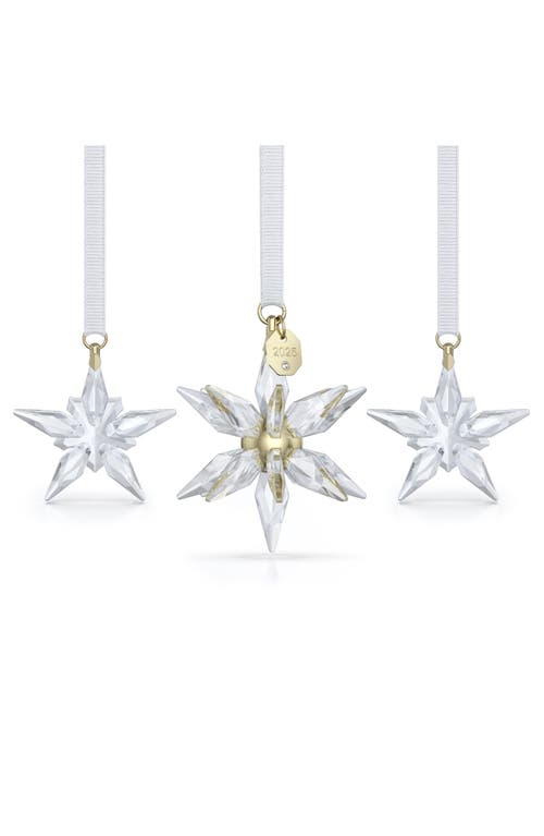 Swarovski 2025 Annual Edition Set Of 3 3d Crystal Snowflake Ornaments In White