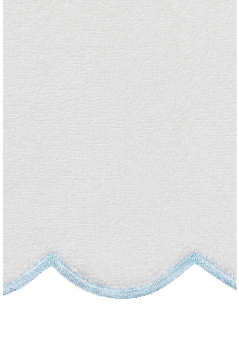 Adornia Scallop 3-Piece Towel Set, Alternate, color, WHITE/ BLUE