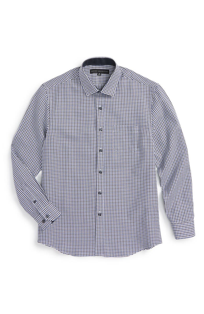 Report Collection Houndstooth Print Dress Shirt, Main, color,