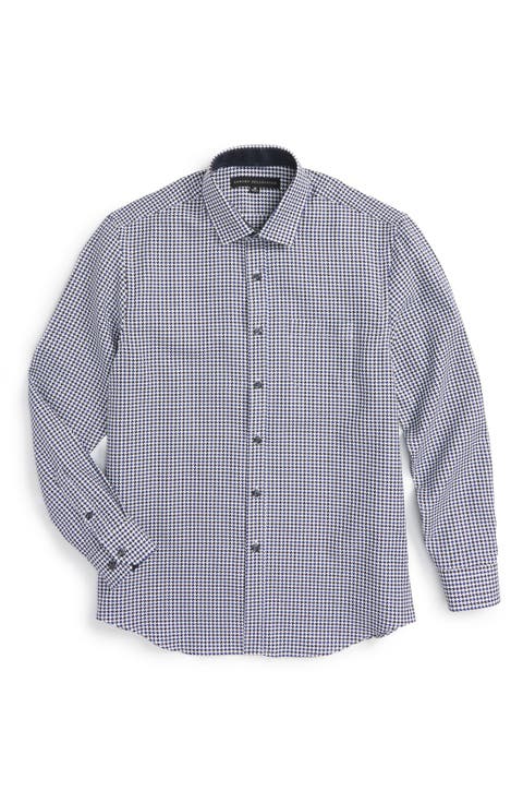 Houndstooth Print Dress Shirt (Big Boys)